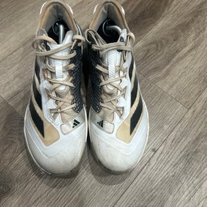 White Men's Size M 11.5 (W 12.5) Adult Adidas Low Top Molded Cleats (Used)