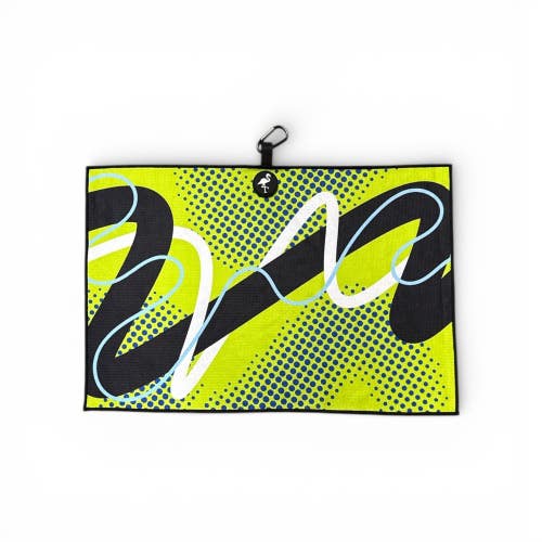 Logie Joes Neon Current Golf Towel | Premium Double-Sided Microfiber