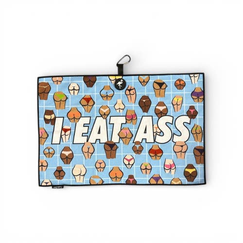 Logie Joes I Eat Ass Pool Party Golf Towel | Premium Double-Sided Microfiber