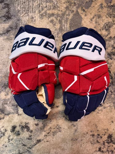 New Bauer Supreme Mach 15" Pro Stock Gloves Washington Capitals Sonny Milano