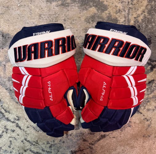 New Warrior Alpha DX 14" Pro Stock Gloves Washington Capitals Ethan Frank