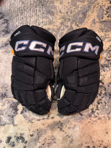 Used Washington Capitals CCM Jetspeed FT1 Hockey Gloves NHL 14” black reverse retro Iorio
