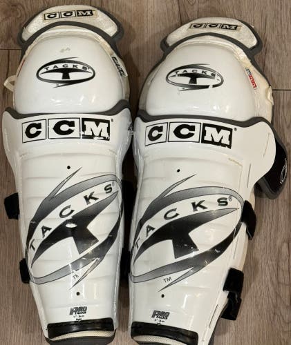 Senior CCM Tacks Pro 14" Shin Pads (Used)