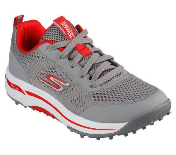 Skechers Go Golf Status Arch Fit Shoes (Gray/Red, 9.5, Medium) NEW