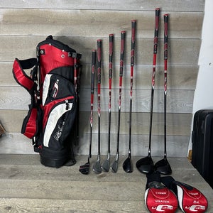 Walter Hagen Series II 2 Jr Junior Kids 7 Club Set Golf Bag Red RH for 41"-47"