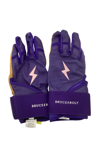 Used BRUCE BOLT BB/SB Batting Gloves Purple Youth 11613-S000174111