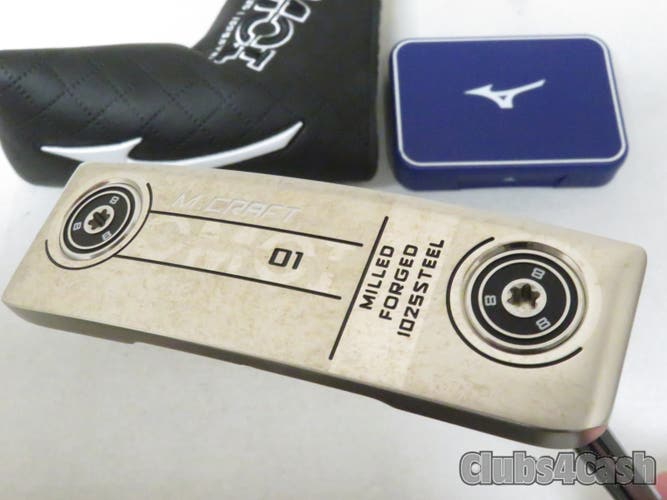 Mizuno OMOI 01 Putter Satin Chrome KBS Black 34" +Cover & Weight Kit  Near MINT