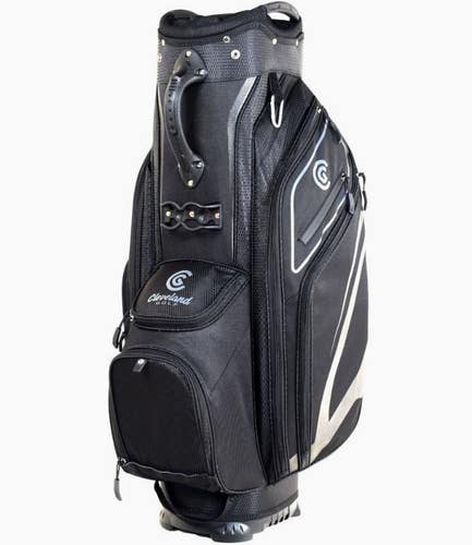 Cleveland Golf Lightweight 14-Way Cart Bag Color: BLACK w/ Rain Hood NEW