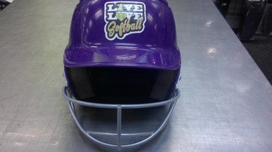 Used Easton ALPHA Batting Helmet w/Mask Purple MD 11339-S000197371