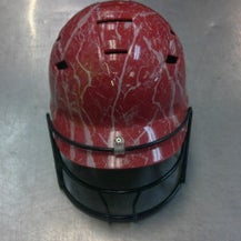 Used Schutt HELMET W/ MASK Batting Helmet w/Mask Red SM 11339-S000197364
