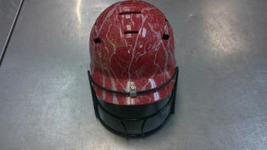 Used Schutt HELMET W/ MASK Batting Helmet w/Mask Red SM 11339-S000197364
