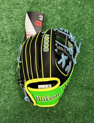 Wilson A2000 11.25" PF88 Pedroia Fit Infield Baseball Glove - Black Green