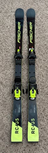 Unisex Fischer RC4 WC GS 135 cm Racing Skis With Bindings Max Din 10 (Used)