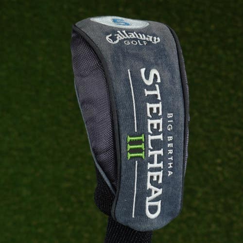 CALLAWAY BIG BERTHA STEELHEAD III 5 FAIRWAY WOOD 5W HEADCOVER SOCK BLUE / GRAY