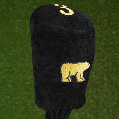 GOLDEN BEAR 3 FAIRWAY WOOD 3W HEADCOVER SOCK BLACK / GOLD ~ LOOK!!