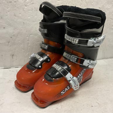 Used Salomon T3 Boys DH Ski Boot Black And Orange 255 MP - M07.5 - W08.5 11855-S000196706
