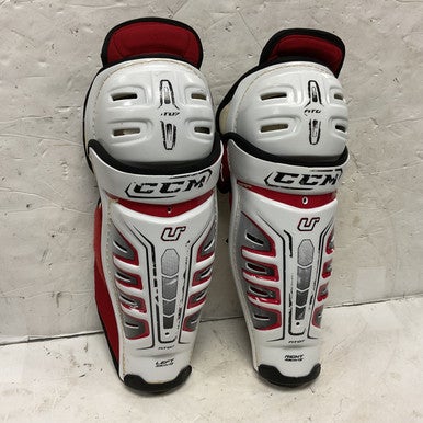 Used CCM U+ FIT07 Junior Shin Guards White/Black/Red 13" 11855-S000196700