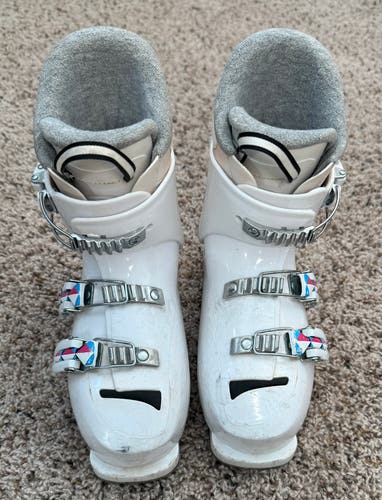 Mondo 22 & 22.5 Kid's Rossignol Fun Girl All Mountain Ski Boots Soft Flex (Used)