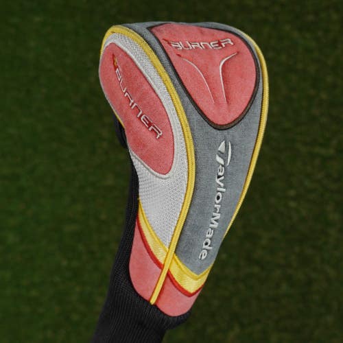 TAYLORMADE BURNER FAIRWAY WOOD HEADCOVER SOCK GRAY / RED / BLACK CHANGEABLE #'S
