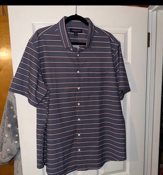 Mizzen+Main leeward Navy and Red Striped Casual Shirt XXL Men's Shirt (Used)