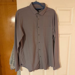 Mizzen+Main Leeward No Tuck Dress Shirt gray Large trim no tuck Gray Large Men's Shirt (Used)