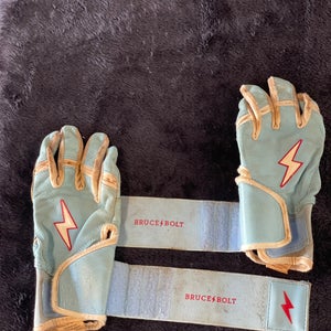 Ian Happ Signature Series Long Cuff Batting Gloves - Baby Blue (YM)