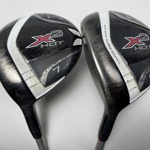 Callaway X2 Hot Womens 5 & 7 Fairway Wood Set 18* 21* Ladies Graphite Womens LH
