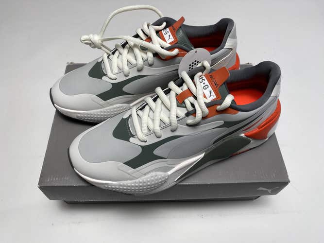 Puma RS-G Golf Shoes Gray Thyme Pureed Pumpkin White Men's SZ 9 (193826 03)