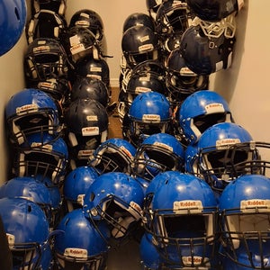 4 bundles of Riddell navy blue Speed Helmets (Used)