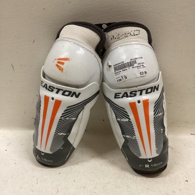 Used Easton MAKO Youth Shin Guards White 7" 11725-S000494132