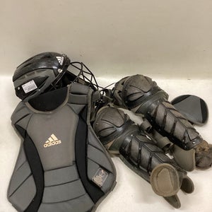 Used Adidas ADIDAS CATCHERS YTH SET W/ HELMET Catchers Chest Protector Grey Junior 11725-S000494578