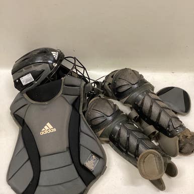 Used Adidas ADIDAS CATCHERS YTH SET W/ HELMET Catchers Chest Protector Grey Junior 11725-S000494578