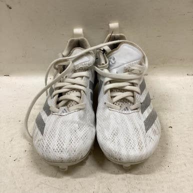 Used Adidas LAX Cleats Boys White And Silver Junior 02 11725-S000494614