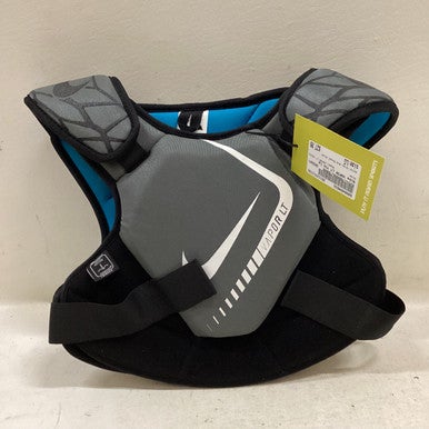Used Nike VAPOR LT YOUTH Lacrosse Shoulder Pads Grey And Royal Blue LG 11725-S000494632