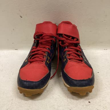 Used Under Armour BH BB CLEAT BB/SB Cleats Navy Blue And Red Junior 04 11725-S000494666
