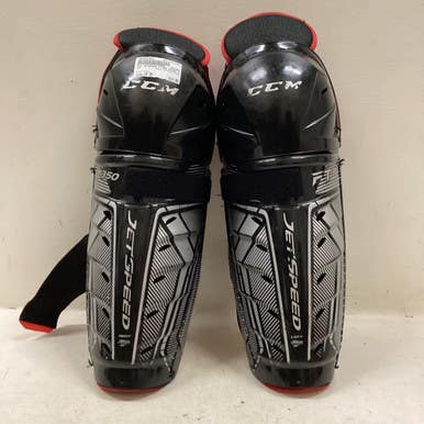 Used CCM JETSPEED FT350 Senior Shin Guards Black 14" 11725-S000494687