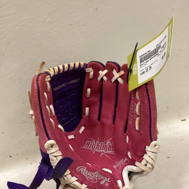 Used Rawlings HFP10PPW RH Throw Fastpitch Gloves Purple And Pink 10" 11725-S000494780