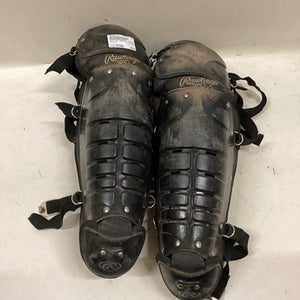 Used Rawlings 16DCW Catchers Leg Guards Black Intermed 11725-S000494785