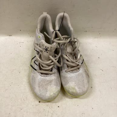 Used New Balance LAX Cleats Boys White And Optic Yellow Junior 04.5 11725-S000494374