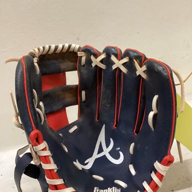Used Franklin BRAVES MLB 9.5 BB/SB Glove T-ball Navy Blue 9 1/2" 11725-S000495402