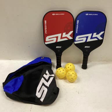 Used SLK 2 PADDLE SET W/BAG Pickleball Racquet Royal Blue 11725-S000495709