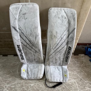 Used 32" Bauer Vapor 3X Goalie Leg Pads Intermediate Large White