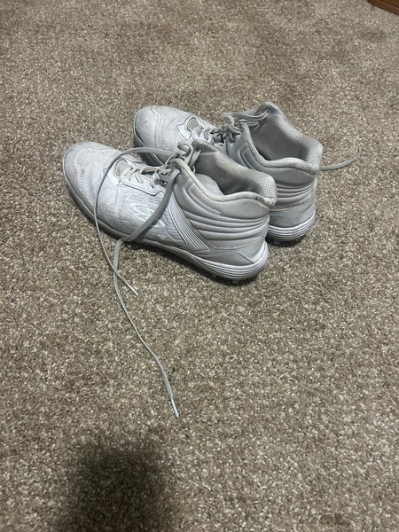 White Men's Size M 10.5 (W 11.5) Adult Boombah High Top Molded Cleats (Used)