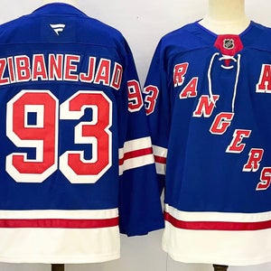 New York Rangers 93 Mika Zibanejad Blue Ice Hockey Jersey Size  52