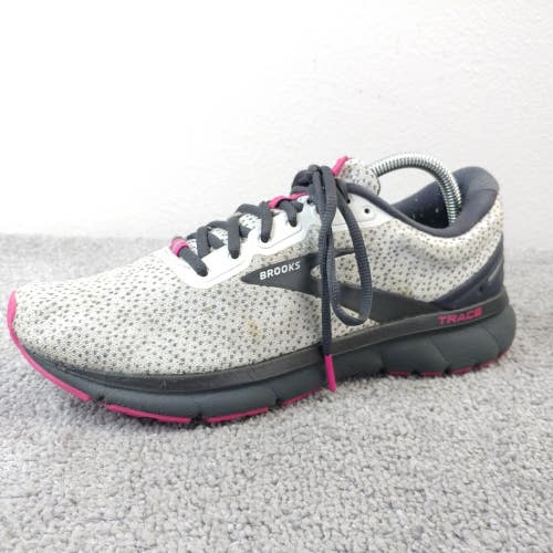 Brooks Trace 1 Womens Size 10.5 Running Shoes 1203511B057 Gray White Sneakers