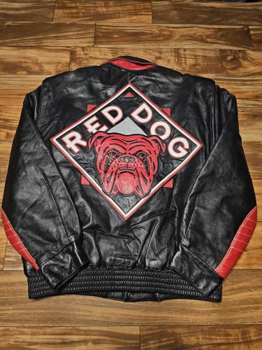 Vintage Red Dog Beer Leather Limited Edition Jeff Hamilton Autographed Jacket L