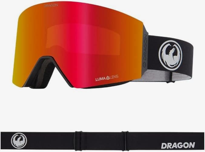 NEW Dragon $280+ goggles RVX Mag Nouveau Black/LL Red Ionized + LL Light Rose