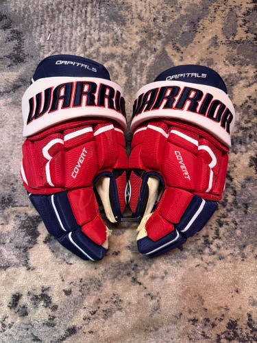 Washington Capitals Used Worn Warrior covert Hockey Gloves 15” NHL