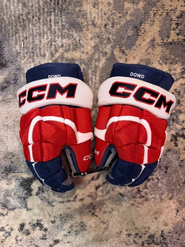 Washington Capitals Nic Dowd Game Used Worn CCM HG12 Hockey Gloves 14” NHL