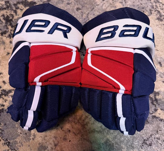 Used Washington Capitals Bauer Vapor Hyperlite Hockey Gloves NHL 13” Anthony Beauvillier